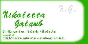 nikoletta galamb business card